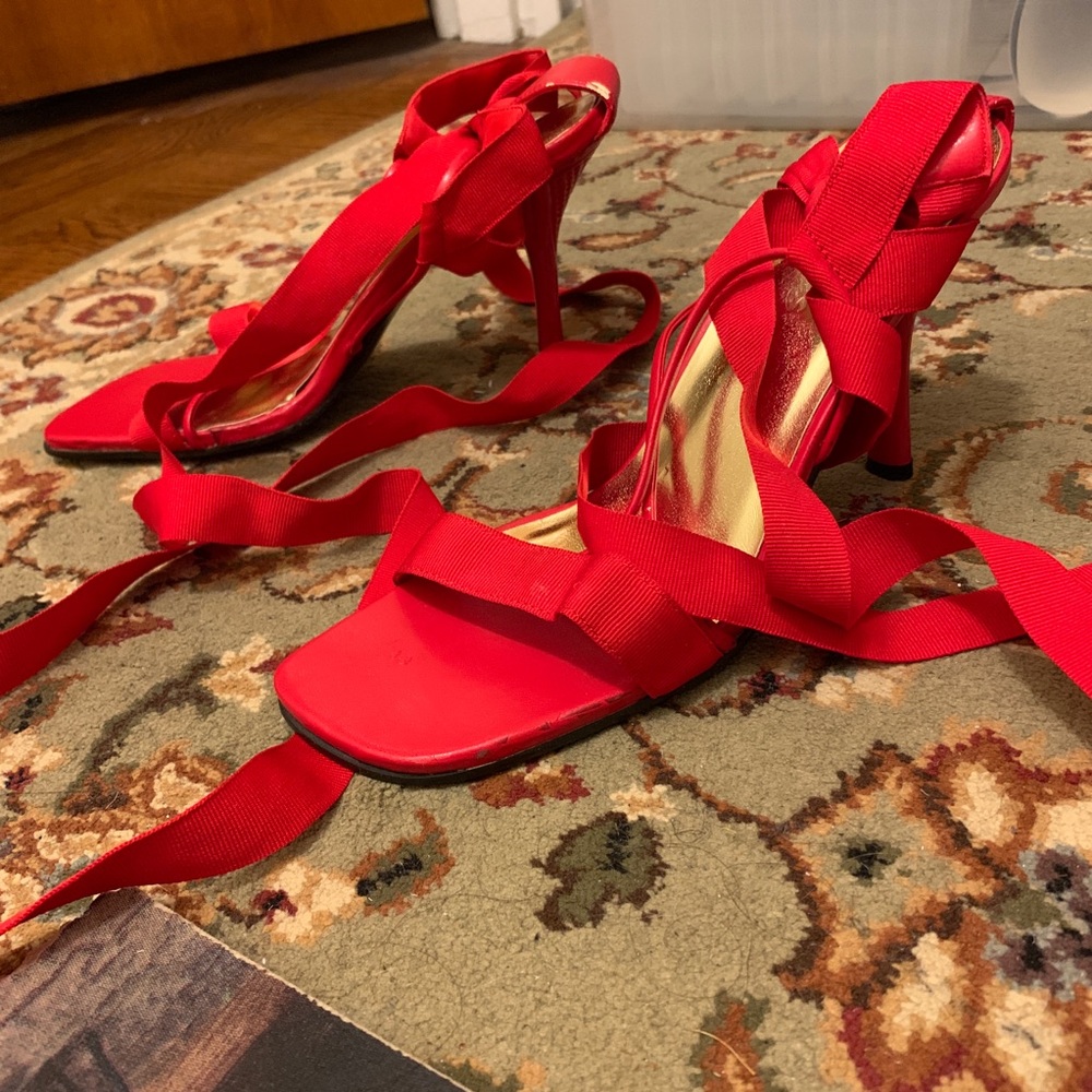 Red dress sandals